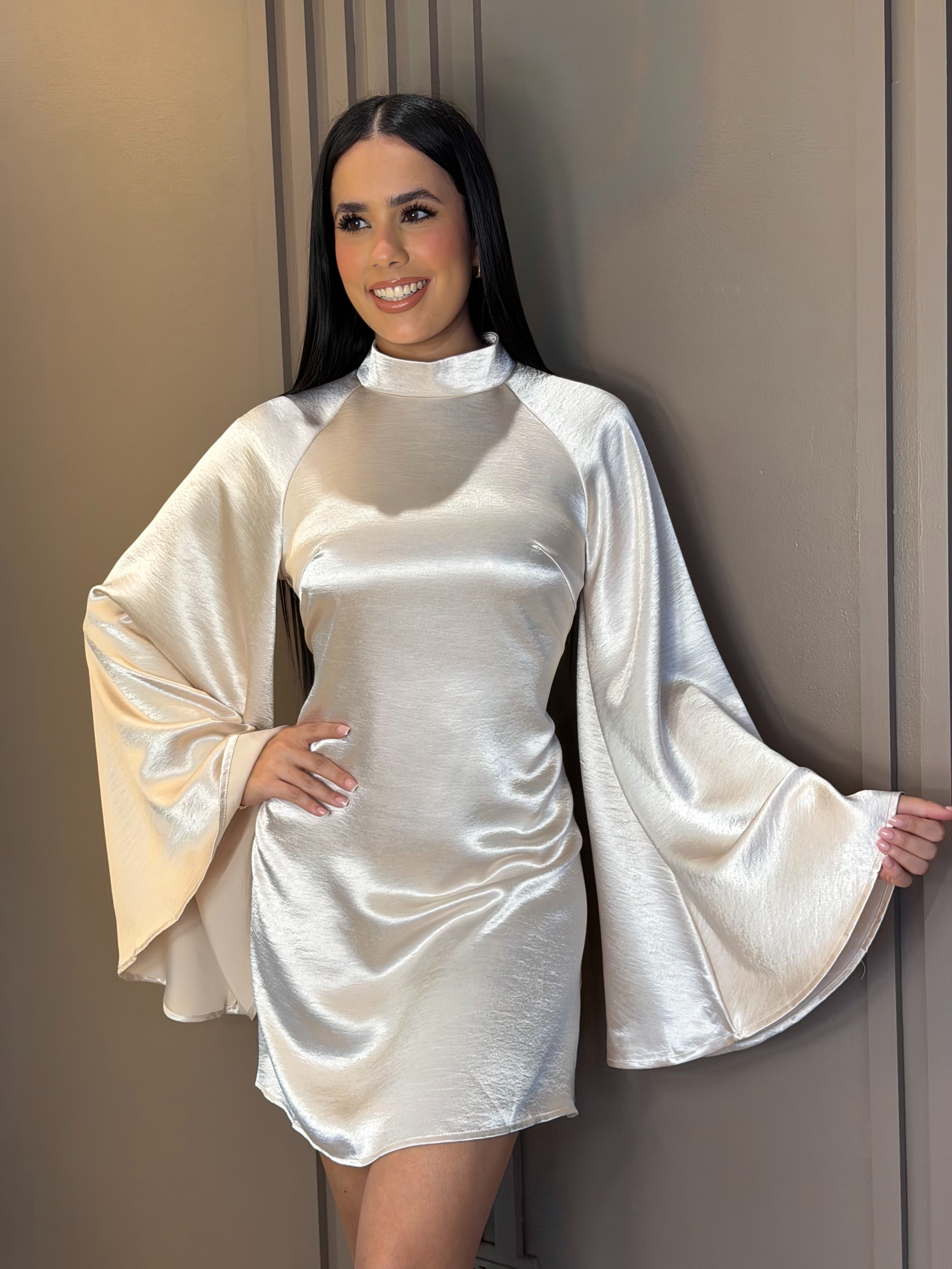 Vestido Corto Cóctel Albaricoque