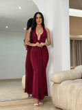 Vestido Largo con Abertura en Escote