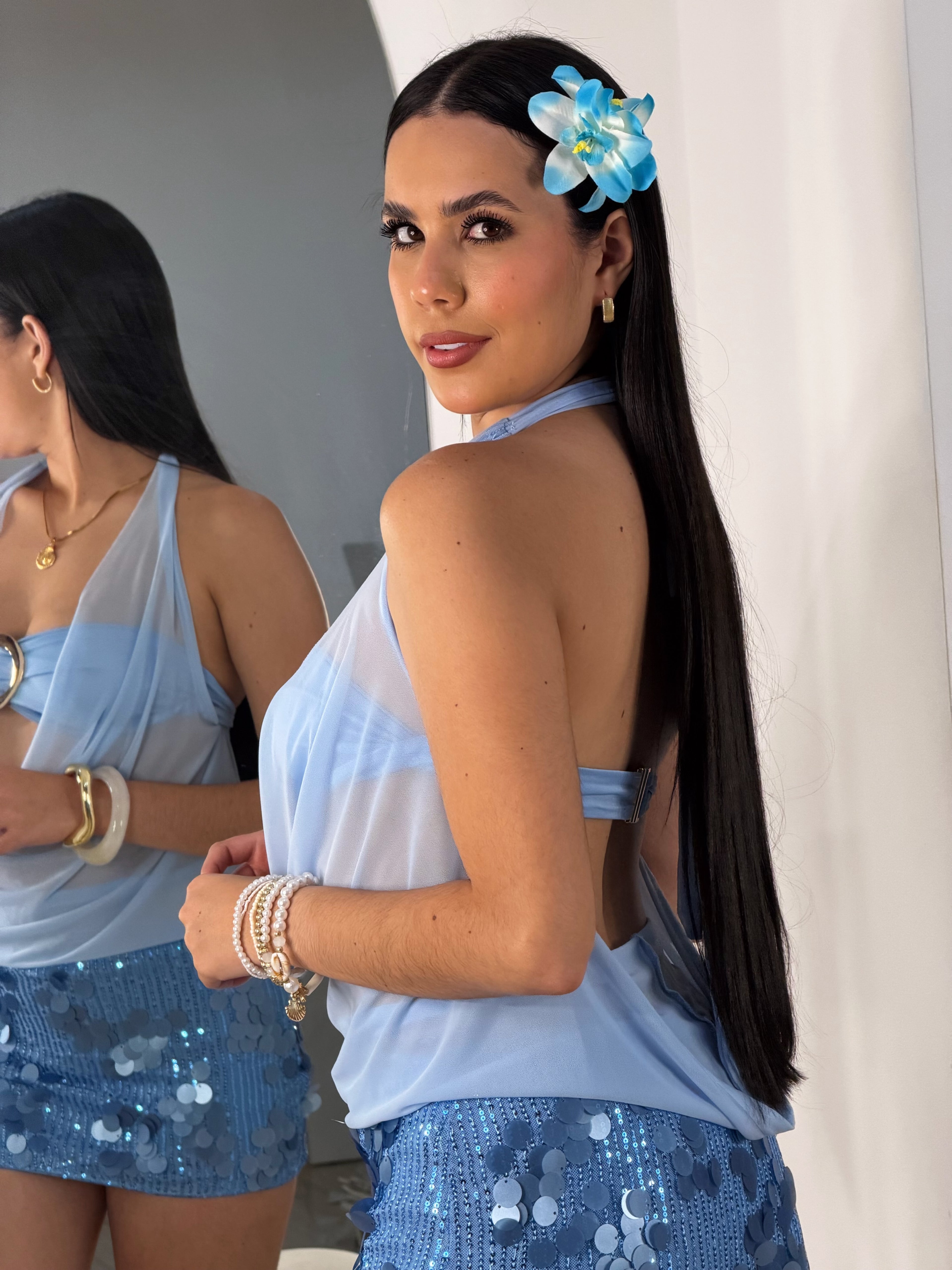 Top Playero Baby Blue