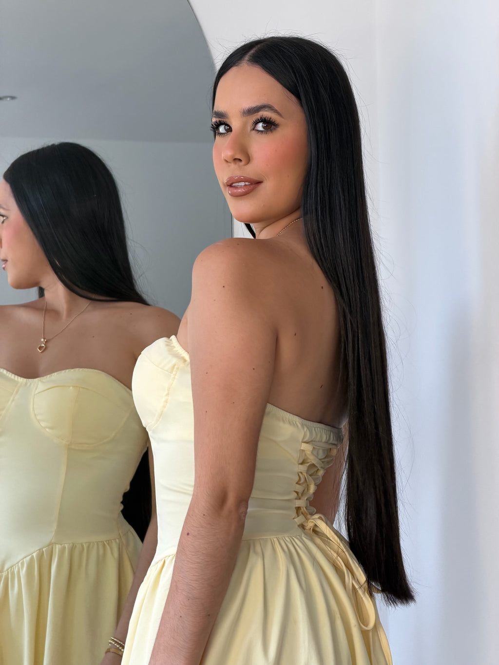 Vestido Largo Cóctel Amarillo