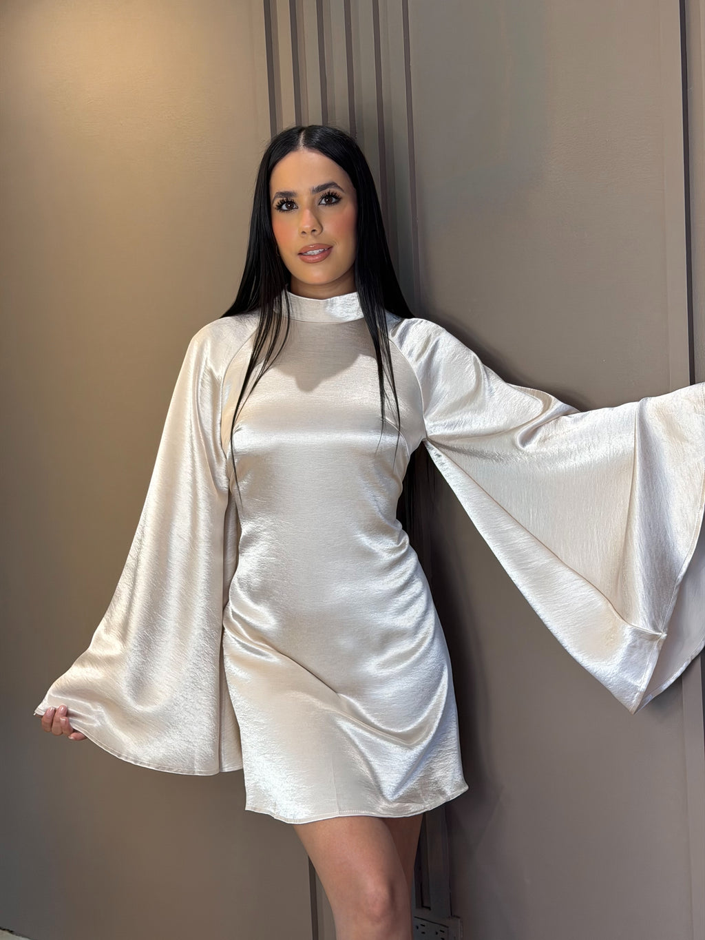 Vestido Corto Cóctel Albaricoque