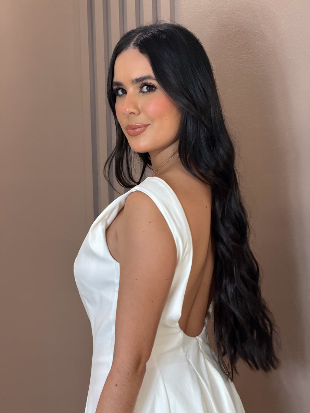 Vestido Coctel Blanco Bailarina