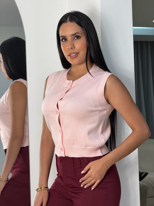 Chaleco de Botones Rosa