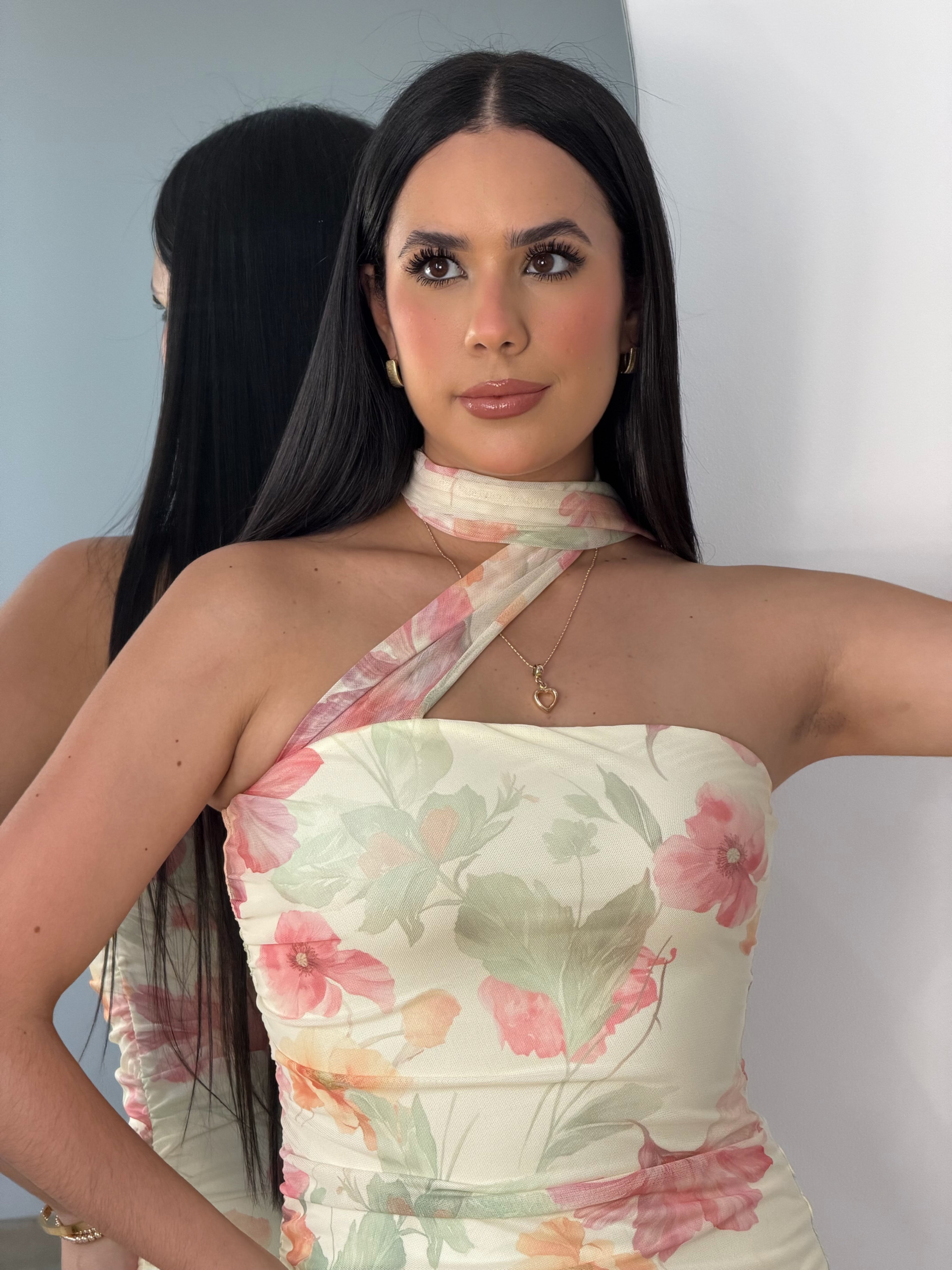 Vestido tipo Cóctel de Flores