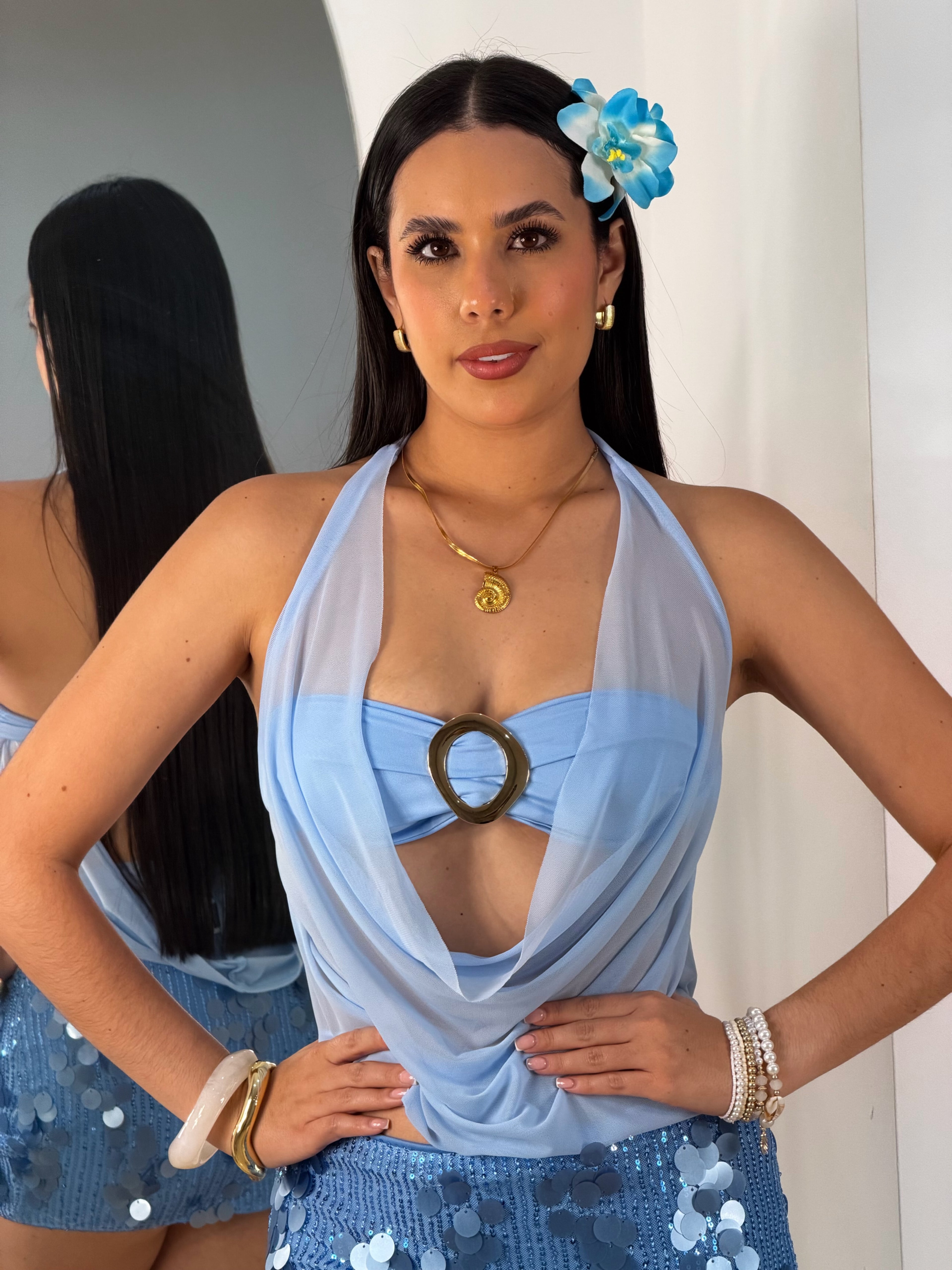 Top Playero Baby Blue