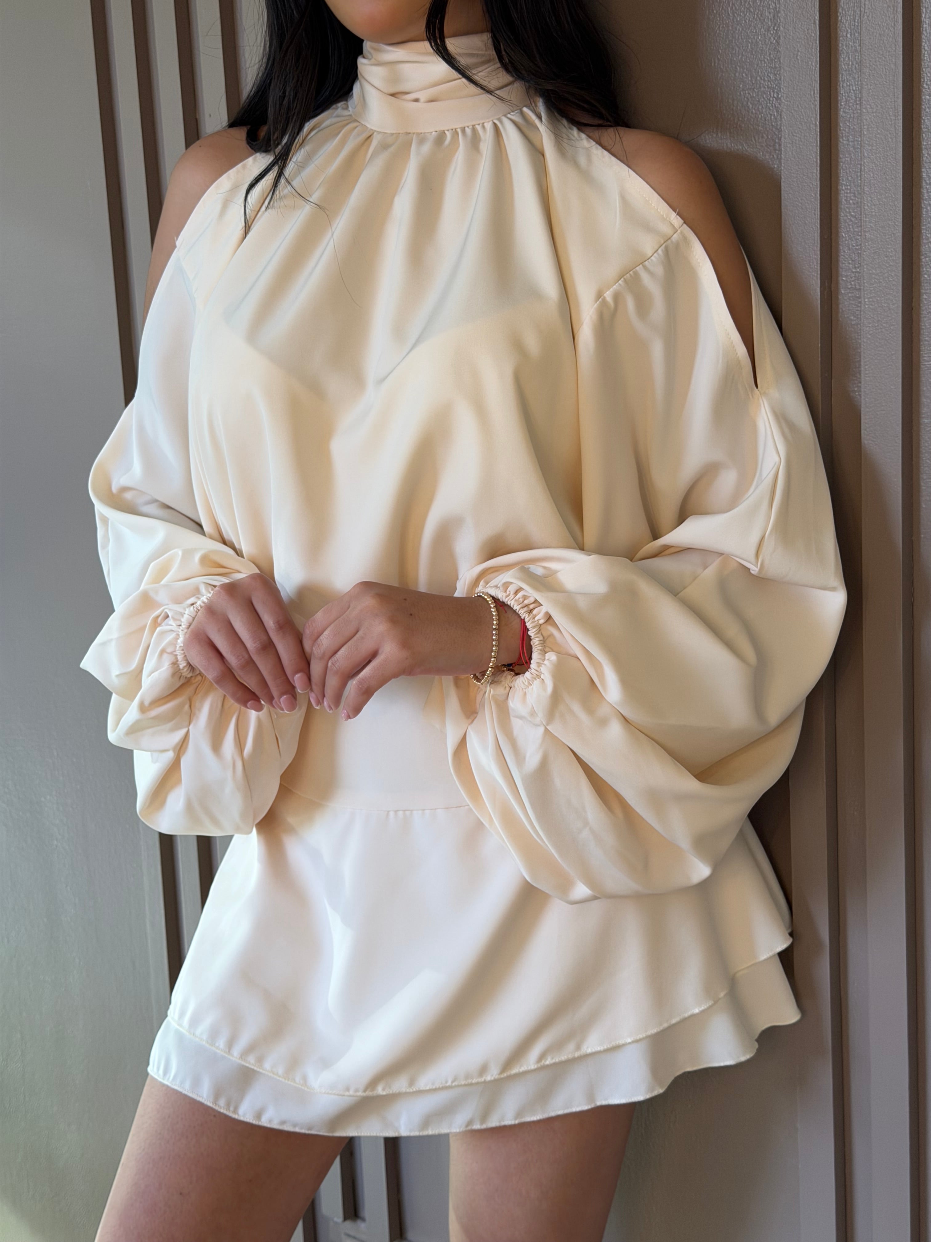 Vestido Cóctel Corto Champagne