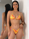 Traje de Baño de Dos Piezas Amarillo/Naranja