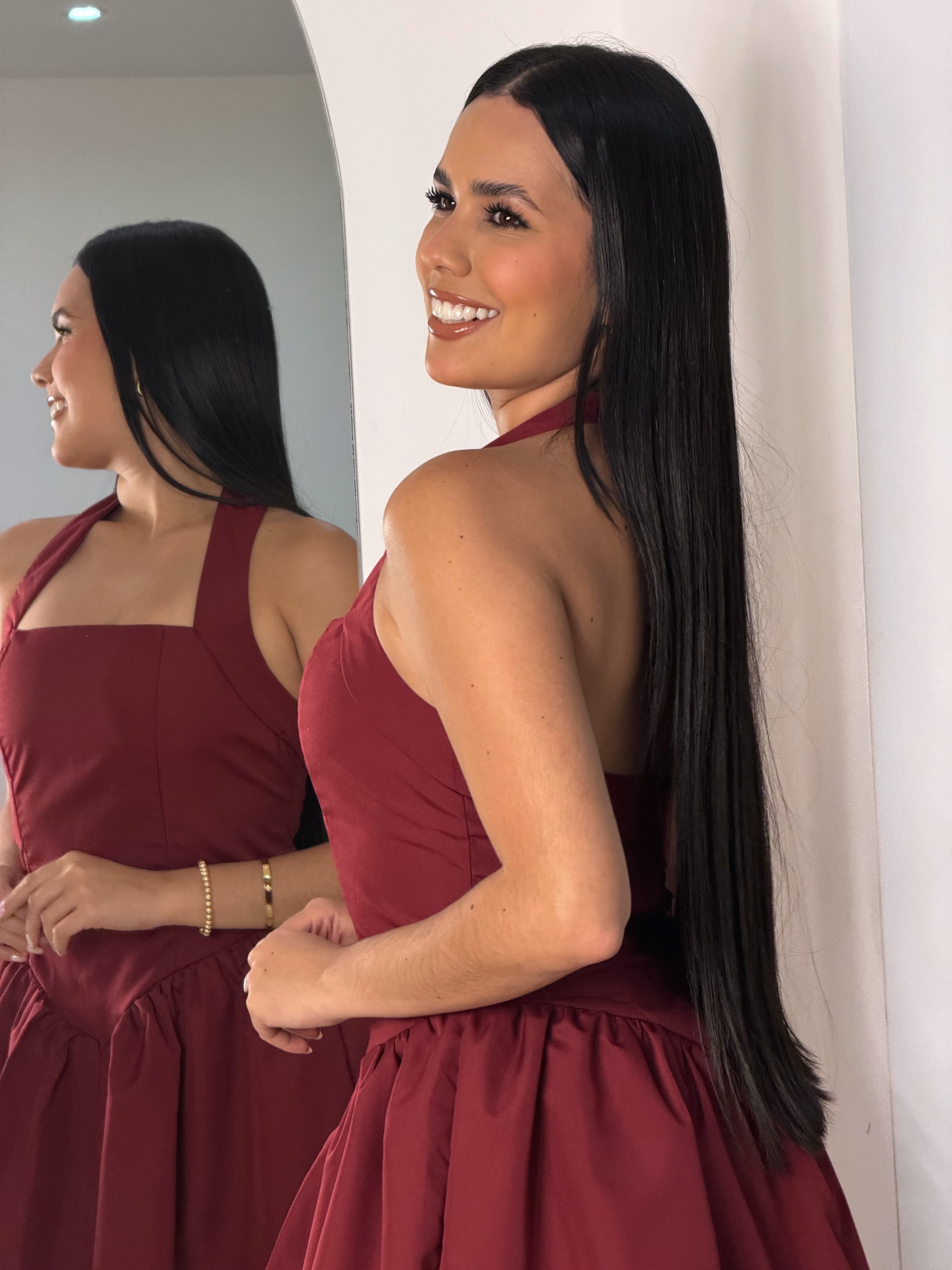 Vestido Coctel Corto Vinotinto