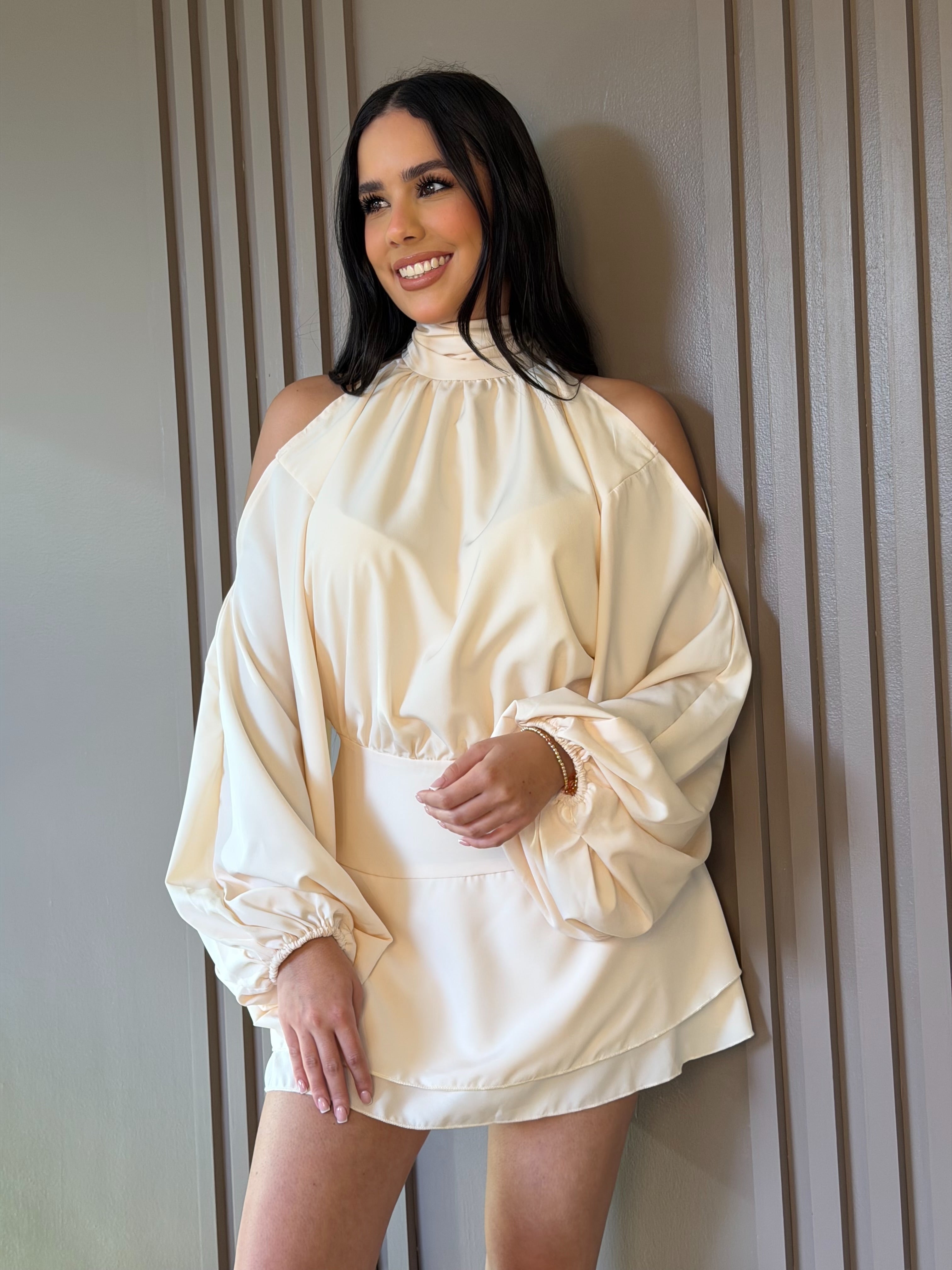 Vestido Cóctel Corto Champagne