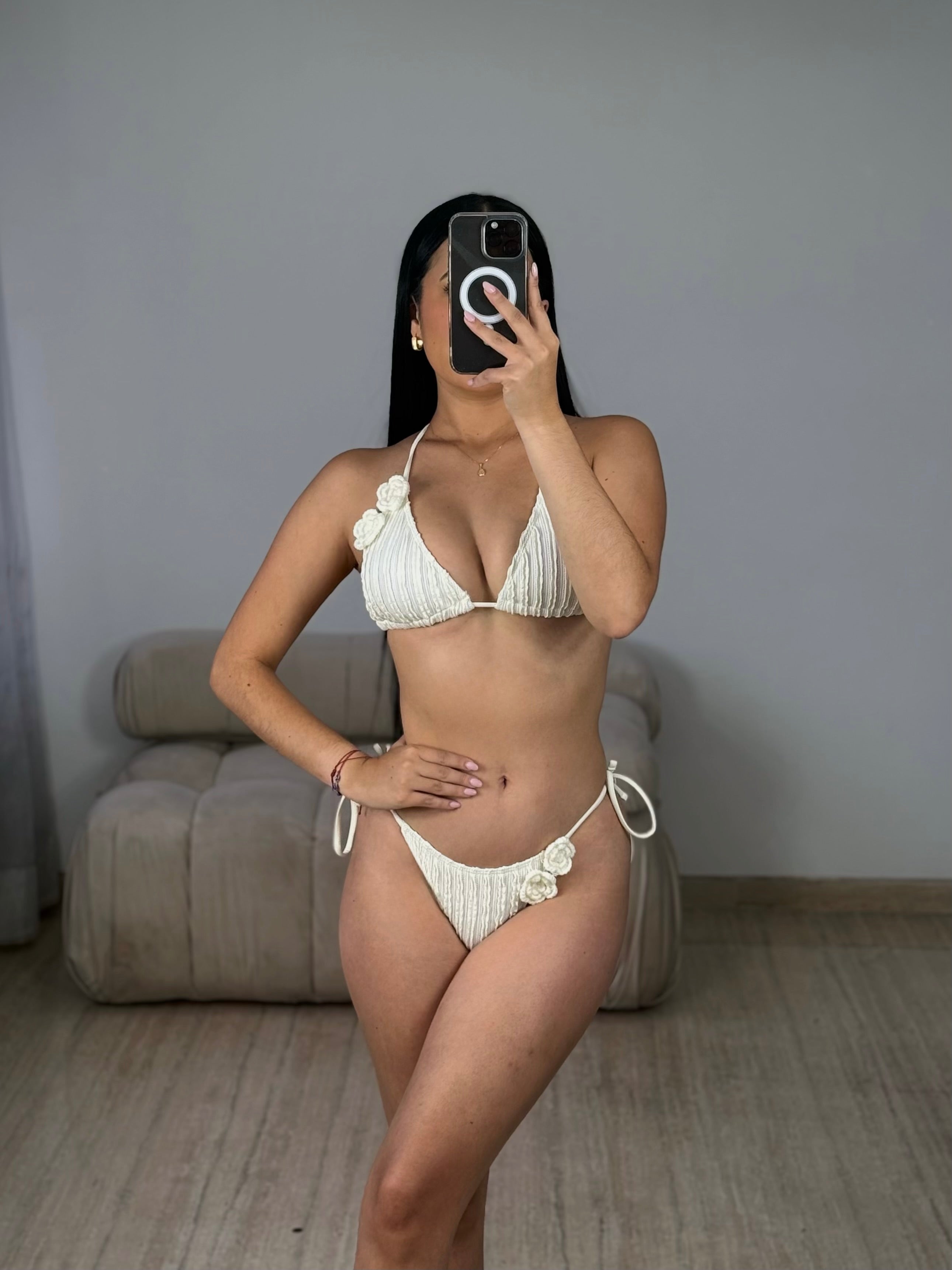 Traje de Baño de Dos Piezas Blanco