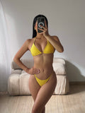Traje de Baño de Dos Piezas Amarillo