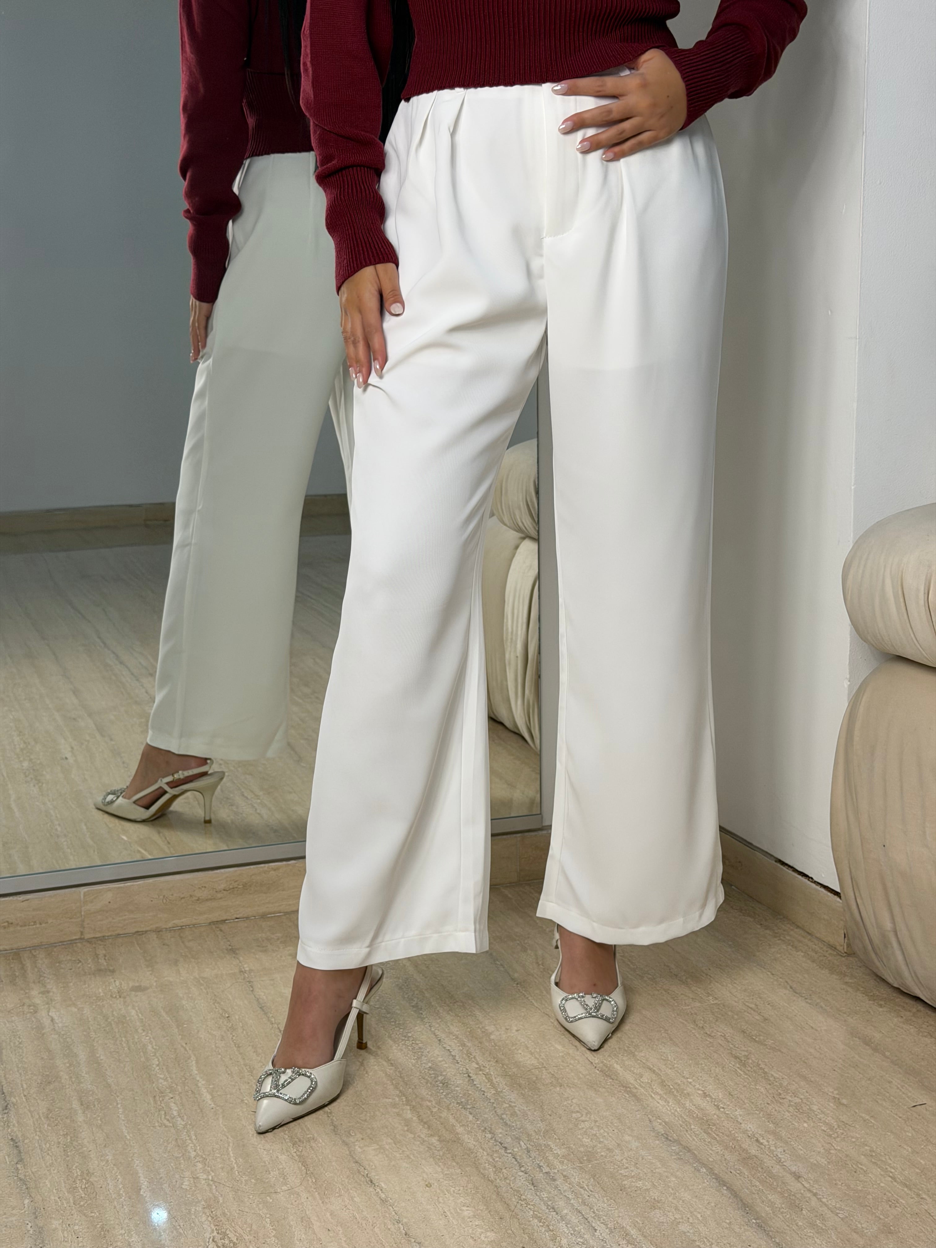 Pantalón de Vestir Holgado Blanco