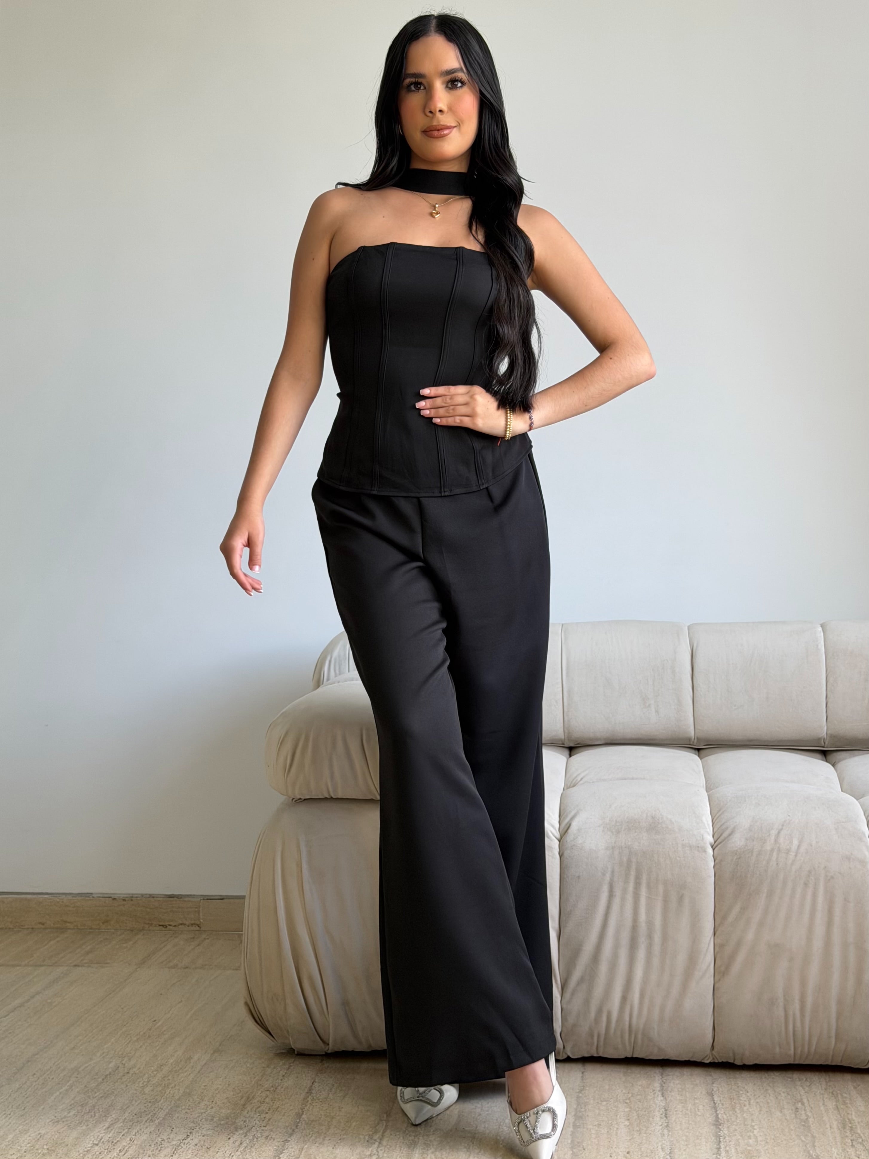 Conjunto Cotel Top Corset + Pantalón de Vestir