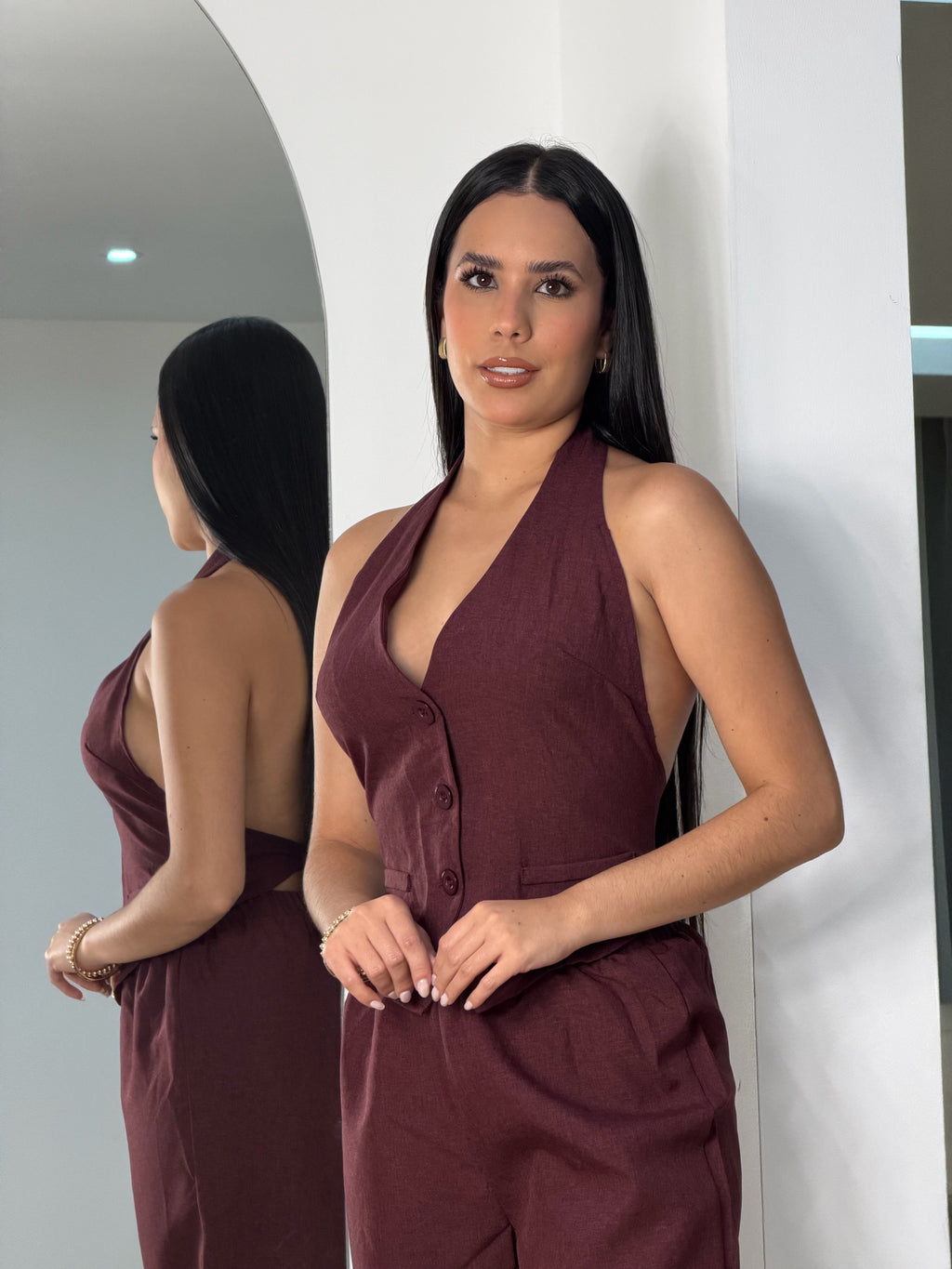 Conjunto de Dos Piezas Vinotinto