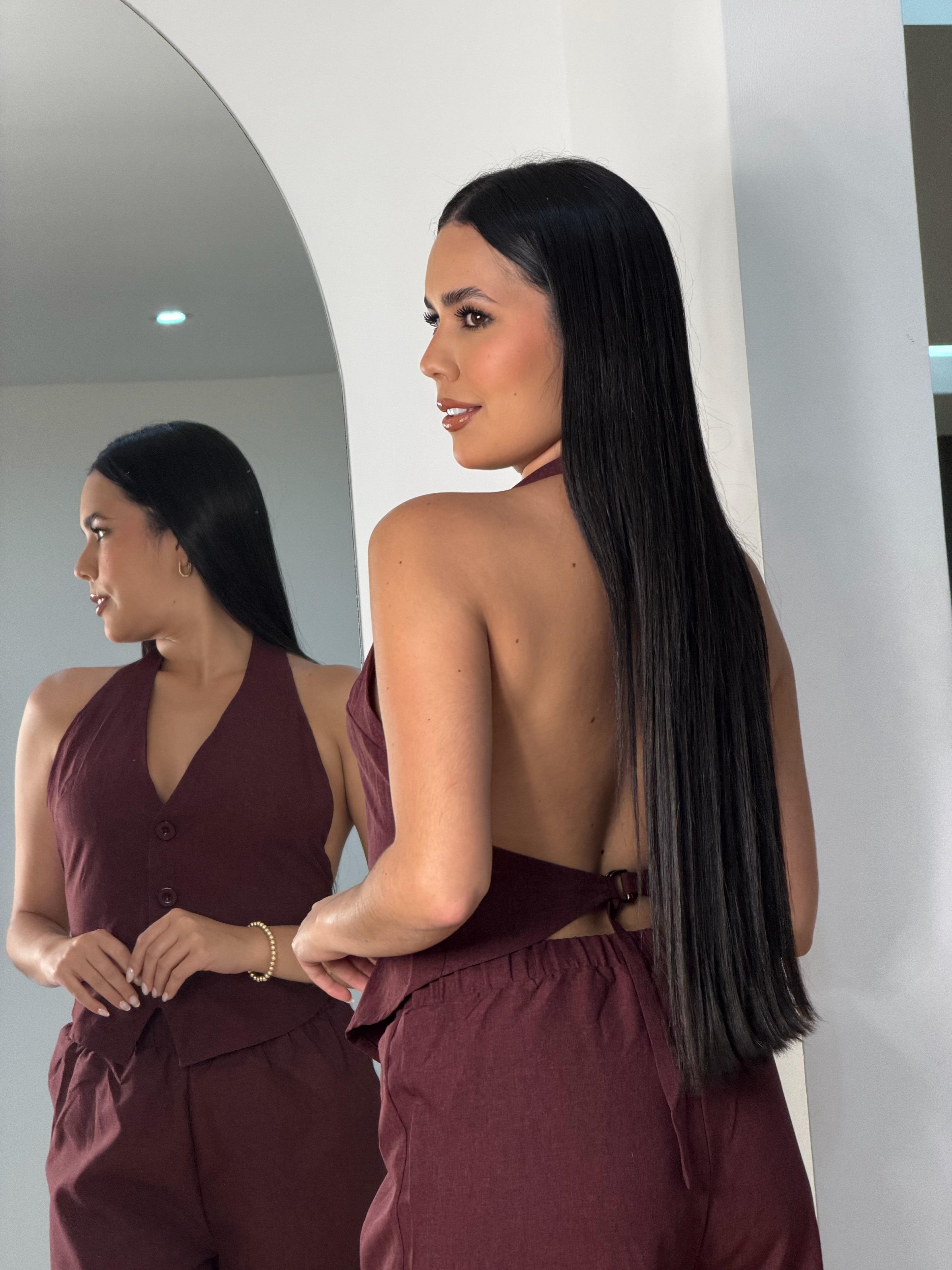 Conjunto de Dos Piezas Vinotinto