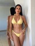 Traje de Baño de Dos Piezas Amarillo